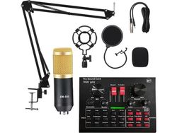 Strado Microphone Studio microphone with mixer, Bluetooth karaoke sound card Sodial V8x Pro KIT universal