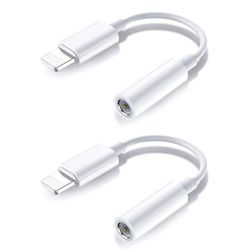 2x Lyn til 3,5 mm adapter for BT-hodetelefoner