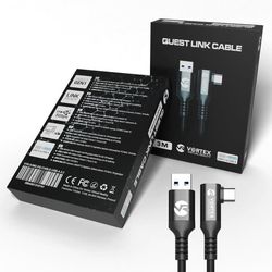 3 metrin kaapeli VortexVR USB-A:sta Meta Quest Linkiin | Quest 3S:ään ja Quest 3:een ja Quest 2:een