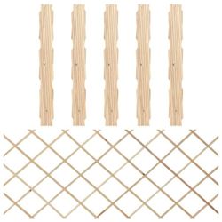 Massivt granträ spaljéstaket - Trädgårdsstaket | Färg: Natur | Storlek: 180x80 cm, 5 st