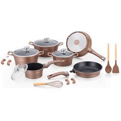 6-Delt Kjøkkensett med Marmorbelegg og Kjøkkenredskaper - Kobber