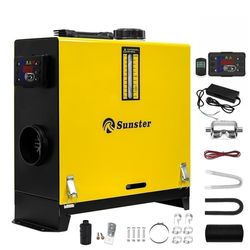 SUNSTER dieselvärmare Luftvärmare 8KW 12V/24V/220V med LCD, tyst dieselvärmare för bil, husbil, garage, camping, fiske, tält