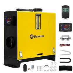 SUNSTER dieselvärmare Luftvärmare 8KW 12V/24V med LCD, tyst dieselvärmare för bil, husbil, garage, camping, fiske, tält