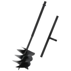 vidaXL Jordbor med håndtak 250 mm stål svart