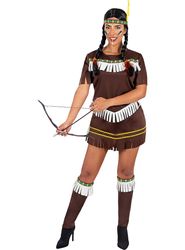 FUNIDELIA Indianer kostyme til dame - Brun