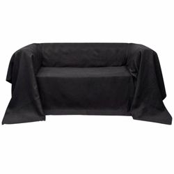 vidaXL Mikro-semsket sofa overtrekk antrasitt 210 x 280 cm