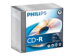 Philips - 10 x CD-R - 700 MB (80 min) 52x - smalt cover