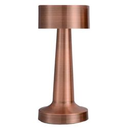 Retro oppladbar bordlampe med metalldimmer kobber