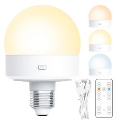 INF Oppladbar LED-pucklampe med 3 fargetemperaturer og fjernkontroll Magnetic