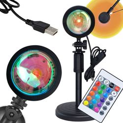 Solnedgangslampe - Solnedgangslampe RGB Stemningsbelysning med fjernbetjening