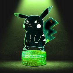 Pokémon Go Pikachu 16 LED 3D Natlampe til Børn + Fjernbetjening