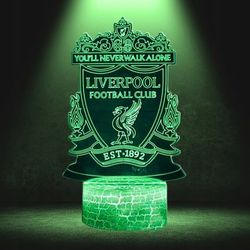 Liverpool FC Anfield 16 LED 3D børnebordsnatlampe + fjernbetjening