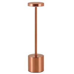 Genopladelig LED Bordlampe i Metal Kobber