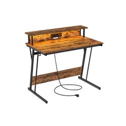 Skrivbord med Power Strip – Vintage Brown – 60 x 100 cm