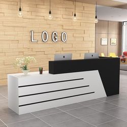 Receptionsbord Coby sort-hvid møbelplade