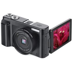 INF Digitalkamera med 24 MP, HD 1080p og 16x zoom, sort