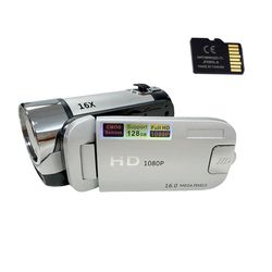 INF 16MP HD Digitalkamera Videokamera med Minnekort - 1080p, 16x Zoom Sølv