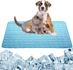 Lollanda Kylmatta för Hund & Katt, Kylmatta för husdjur, Kyldyna som svalkar, kylmatta för katt och små hundar – Självkylande, Blå/Grå