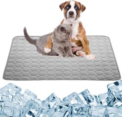 Lollanda Kylmatta för Hund & Katt, Kylmatta för husdjur, Kyldyna som svalkar, kylmatta för katt och små hundar – Självkylande, Blå/Grå