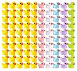 200 stk Tiny Ducks Sett 6 Color Dekorasjon Realistisk form Slitesterk harpiks Bedårende Ender til Julebursdagsfest Barnas dag 100 stk