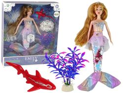 Barndocka Emily Mermaid Rosa tillbehör