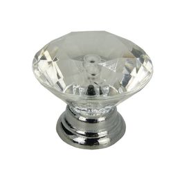 Rund møbelknop Diamant sølv
