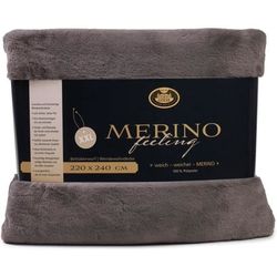 Vändbar Merino-filt 220 x 240 cm Antracit Gözze