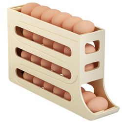 4 Levels Eggbeholder for kjøleskap, eggedispenser, eggholder, eggoppbevaring for 30 egg,