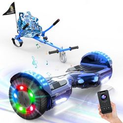 EVERCROSS Hoverboard Gyropod 6.5" Blå Hoverkart Blå förstärkt självräknande LED-ljus Bluetooth Motor 700W Barn