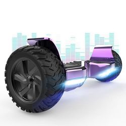 Hoverboard 8,5 tum Hummer All Terrain LED Bluetooth med kraftfull motor Idealisk present Lila krom