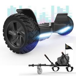 Hoverboard RCB 8,5 Tum Elektrisk Scooter All Terrain Gyropod Hummer Bluetooth LED + Hoverkart Karting Justerbar Svart