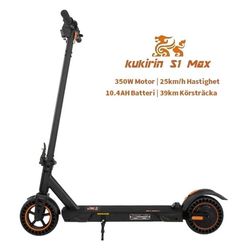 Kukirin S1 Max 350W/10.4AH elektrisk skoter, 25km/h och 39km räckvidd, 8" däck, lättviktsdesign (16kg), hopfällbar med en knapptryckning