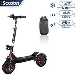iScooter iX5s 11 tums elektrisk skoter, maxhastighet 45 km/h, 1000W motor, 48V15Ah batteri, två främre och bakre stötdämpare