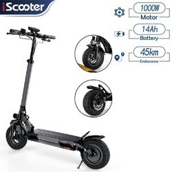 Elscooter iScooter W9, 10-tums däck, 1000W motor, 48V 14Ah-batteri, topphastighet 40 km/h, räckvidd 45 km, fällbar