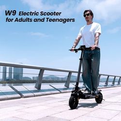 elscooter iScooter W9 1000W motor 48V 13Ah batteri 45 km/h bakre skivbroms med AppElectric scooter 10 tums uppblåsbara däck Hastighet