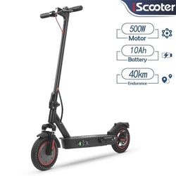 El-scooter iScooter i9Max - 500W motor, 42V 10Ah batteri, maksimal hastighed 35 km/t, maksimal rækkevidde 40 km, maksimal belastning 120 kg
