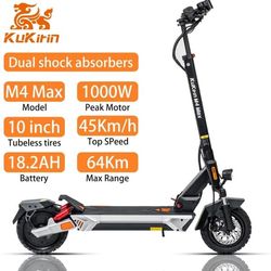 KuKirin M4 Max elsparkcykel för vuxna, 800W motor, 18,2Ah batteri, 45 km/h, 64 km räckvidd, hopfällbar