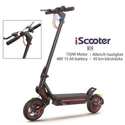 iScooter W8 hopfällbar E-scooter 48V 14Ah batteri 750W motor 9,3 tums däck toppfart 40 km / h räckvidd 35-40 km med APP-kontroll ingen logotyp