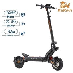 Kukirin G2 Master 2026 Uppgraderad 70km uthållighet, 1000W*2, 52V 20,8 Ah hastighet 60km/h, 10 tums vakuumdäck elektrisk skoter