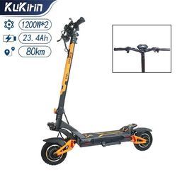 Kukirin G3 Pro 65km/h och 80 km räckvidd, 10" däck, dubbla motorer, bärbart batteri, 1200W*2/23.4AH elektrisk skoter, snabbladdning