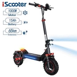 Elektrisk skoter iScooter iX5s 11 tum, 1000W motor, 48V15Ah batteri, två främre och bakre stötdämpare, maxhastighet 45km/h