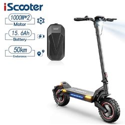 iScooter iX7 Pro elektrisk skoter, 2x1000W borstlös motor, 48V 17,5Ah batteri, räckvidd 50km, maxhastighet 60km/h
