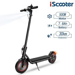 iScooter W6 elektrisk skoter för vuxna 500W motor, 36V 7.8AH batteri, 10 tums däck, räckvidd 25-30km