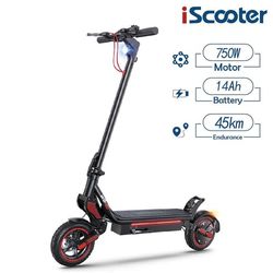 iScooter W8 elektrisk skoter, 48V 14Ah batteri, 750W motor, 9,3 tums däck, topphastighet 40 km/h, räckvidd 40 km, hopfällbar