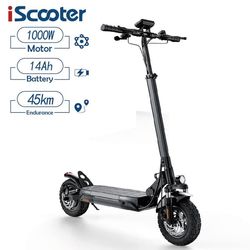 iScooter W9 elektrisk skoter, 1000W motor, 48V 14Ah batteri, 10 tums däck, räckvidd 45km, topphastighet 40km/h, hopfällbar