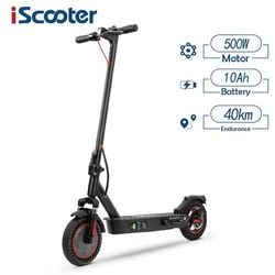 iScooter i9 Max Electric Scooter - 500W motor, 42V 10Ah batteri, maxhastighet 35km/h, max räckvidd 40km, max belastning 120kg