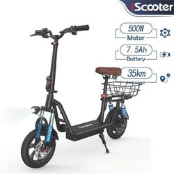 iScooter i12 elektrisk skoter, motor 36V 7,5Ah batteri 500 motor, 25km/h, 12 tums däck