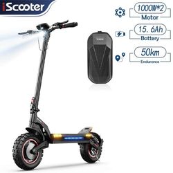 Elscooter iScooter iX7 Pro, maxhastighet 60 km/h, räckvidd 50 km, 2x1000W borstlös motor, 48V 17,5Ah batteri
