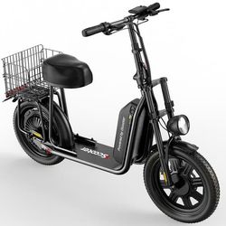 iScooter F7 elektrisk skoter 48V 10,4Ah batteri 1000W motor 50km räckvidd 16 * 3,0 tums däck vikbar bakre korg