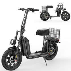 iScooter F7 48V 10,4Ah Batteri 1000W Motor 50km Räckvidd 16 * 3,0 Tum Däck Vikbar Bakre Korg Elektrisk Scooter